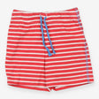 Jersey shorts red and white with blue tie waist