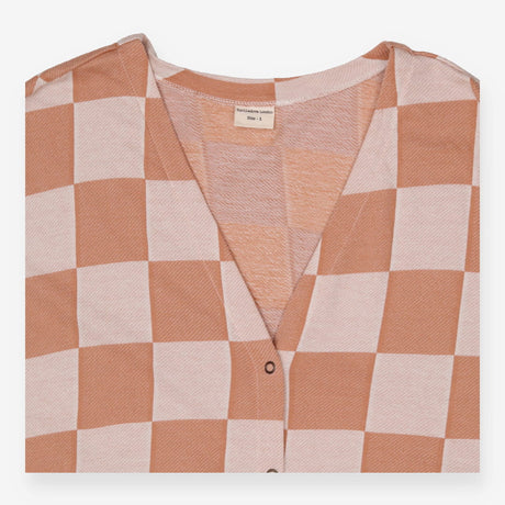 Eden Orange Bold Check Print Midi Dress