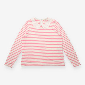 Jersey Top with Broderie Peter Pan Collar