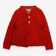 Cardigan Cable Knit Red with Brown Buttons