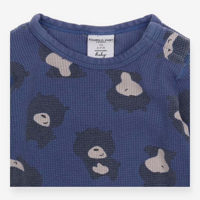 Bodysuit long sleeved blue bear