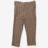 Brown Check Pull on Jersey Trouser