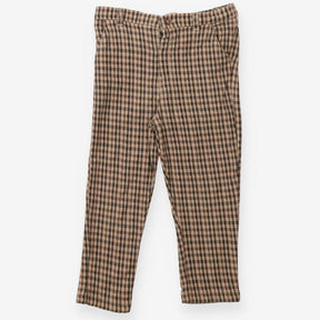 Brown Check Pull on Jersey Trouser