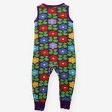 Dungarees purple large flowers