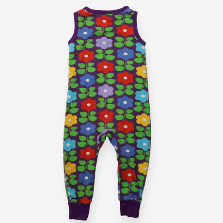 Dungarees purple large flowers