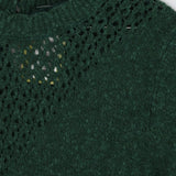 Forest green pointelle knit jumper