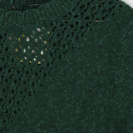 Forest green pointelle knit jumper