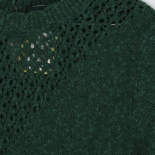 Forest green pointelle knit jumper