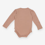 Bodysuit Brown Flower Applique