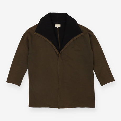 Jersey Long Line Jacket Green with Black Lining