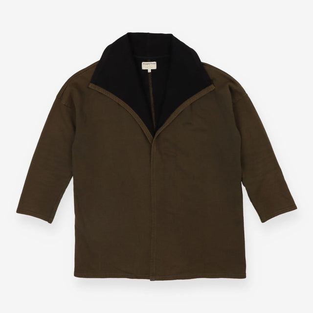 Jersey Long Line Jacket Green with Black Lining