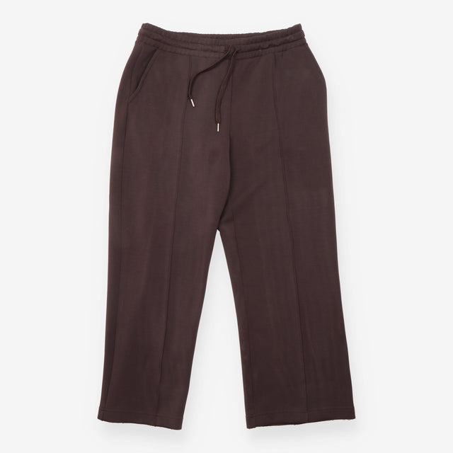 Wide-Leg Joggers in Brown Premium Interlock Jersey