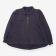 Sweater Navy Blue Collared Half Zip Button Detail 