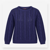 Jumper Dark Purple Acrylic Open Scoop Neck