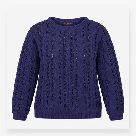 Jumper Dark Purple Acrylic Open Scoop Neck