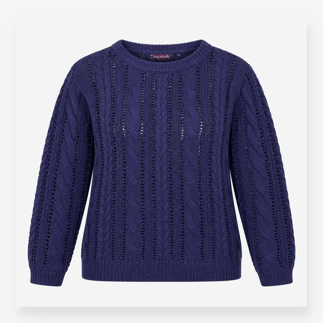 Jumper Dark Purple Acrylic Open Scoop Neck