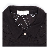 Broderie Shirt Dress, Black