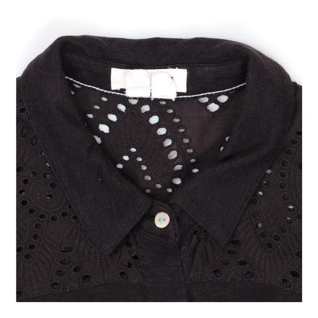 Broderie Shirt Dress, Black