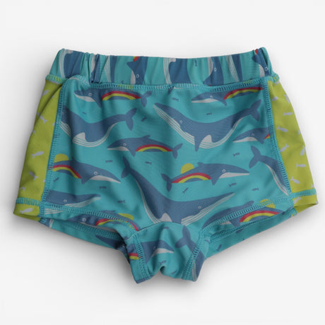 Swim Trunks Blue and Yellow with Whales