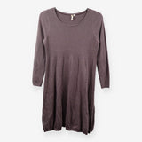 Mauve Knit Midi Dress Long Sleeve Soft Knit