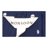 Midi Skirt Polka Dot Button Detail Navy
