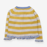 Yellow and Blue Striped Knit Cardigan 