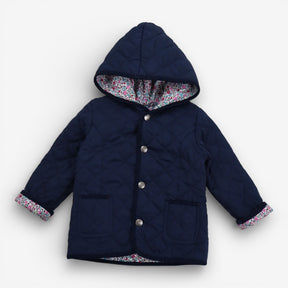 Reversible Navy / ditsy quilted jacket