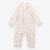 Sleepsuit Purple Checked with Mushrooms