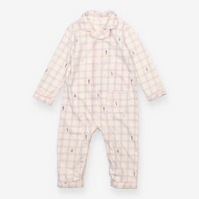 Sleepsuit Purple Checked with Mushrooms