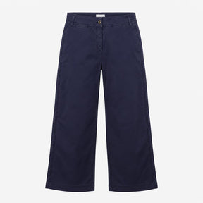 Dark Navy Blue 97% Cotton Stretch Chino High Waist