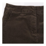 Charcoal Green Fine Corduroy Straight Pencil Midi 