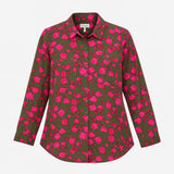 Shirt Long Sleeve Floral Green Pink