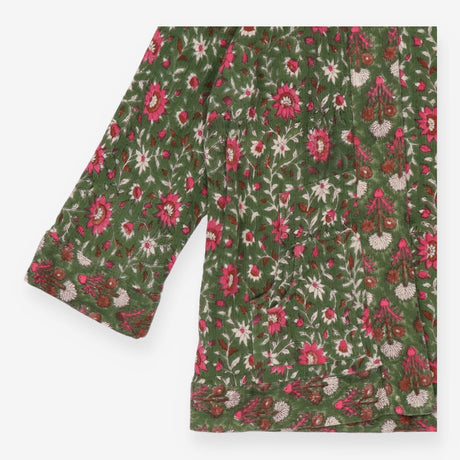 Floral Organic Cotton Longline Open Cardigan