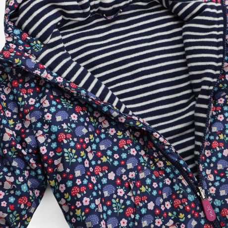 Blue Striped Navy with Mice and Hedgehogs Coat
