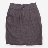 Skirt Grey Pleated Front Linen, Midi