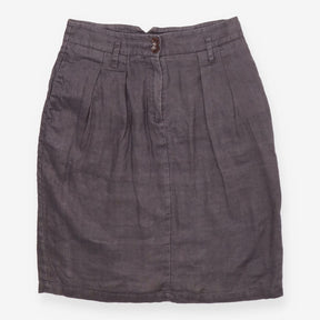 Skirt Grey Pleated Front Linen, Midi