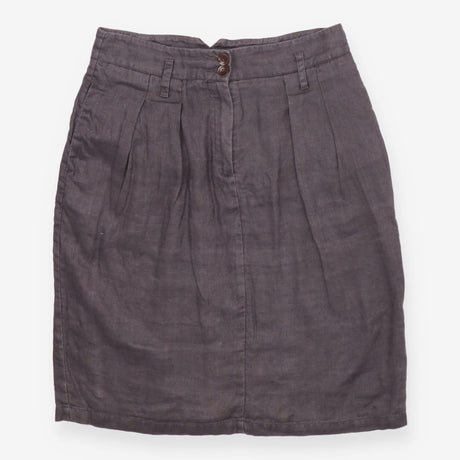 Skirt Grey Pleated Front Linen, Midi