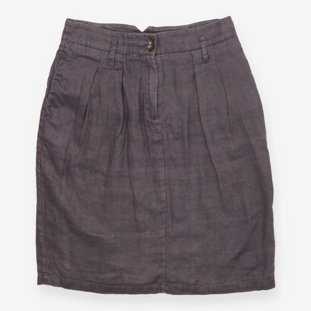 Skirt Grey Pleated Front Linen, Midi