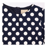 Dress Navy Ivory Polka Dot Fitted Occasion
