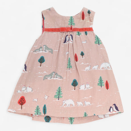Dress cord Dusky Pink with Winter Animals