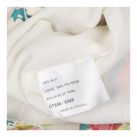 Vintage Silk Midi Dress, Cream Butterfly Print