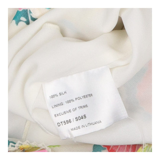 Vintage Silk Midi Dress, Cream Butterfly Print