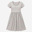 Grey Marl Pastel Polka Dot Cotton Stretch Double L