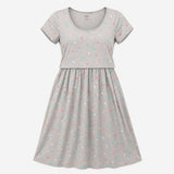 Grey Marl Pastel Polka Dot Cotton Stretch Double L