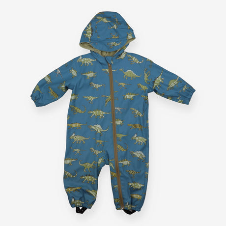 Blue puddlesuit with green dinos