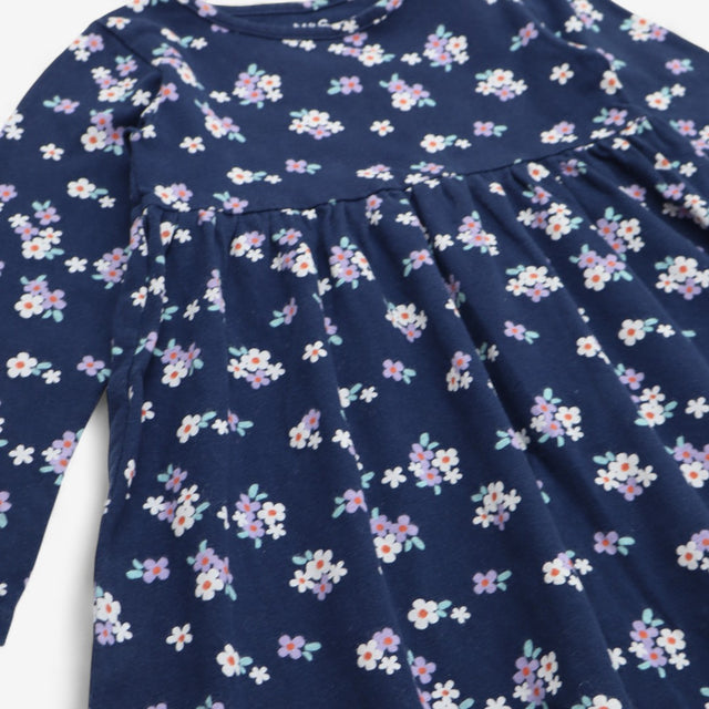 Navy Floral LS Dress