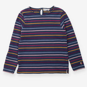 Blue Long Sleeve Colourful Stripes