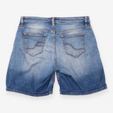 Denim Shorts Mid Blue Faded Longline
