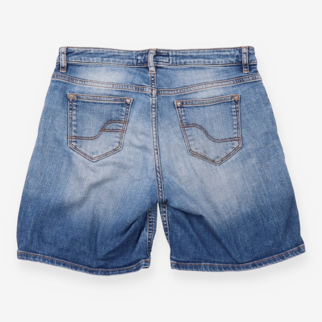 Denim Shorts Mid Blue Faded Longline