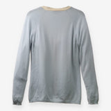 Loro Piana Baby Blue Cashmere Cardigan Cream Trim 